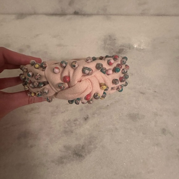 Lele Sadoughi Pink Confetti woven headband - Picture 3 of 5